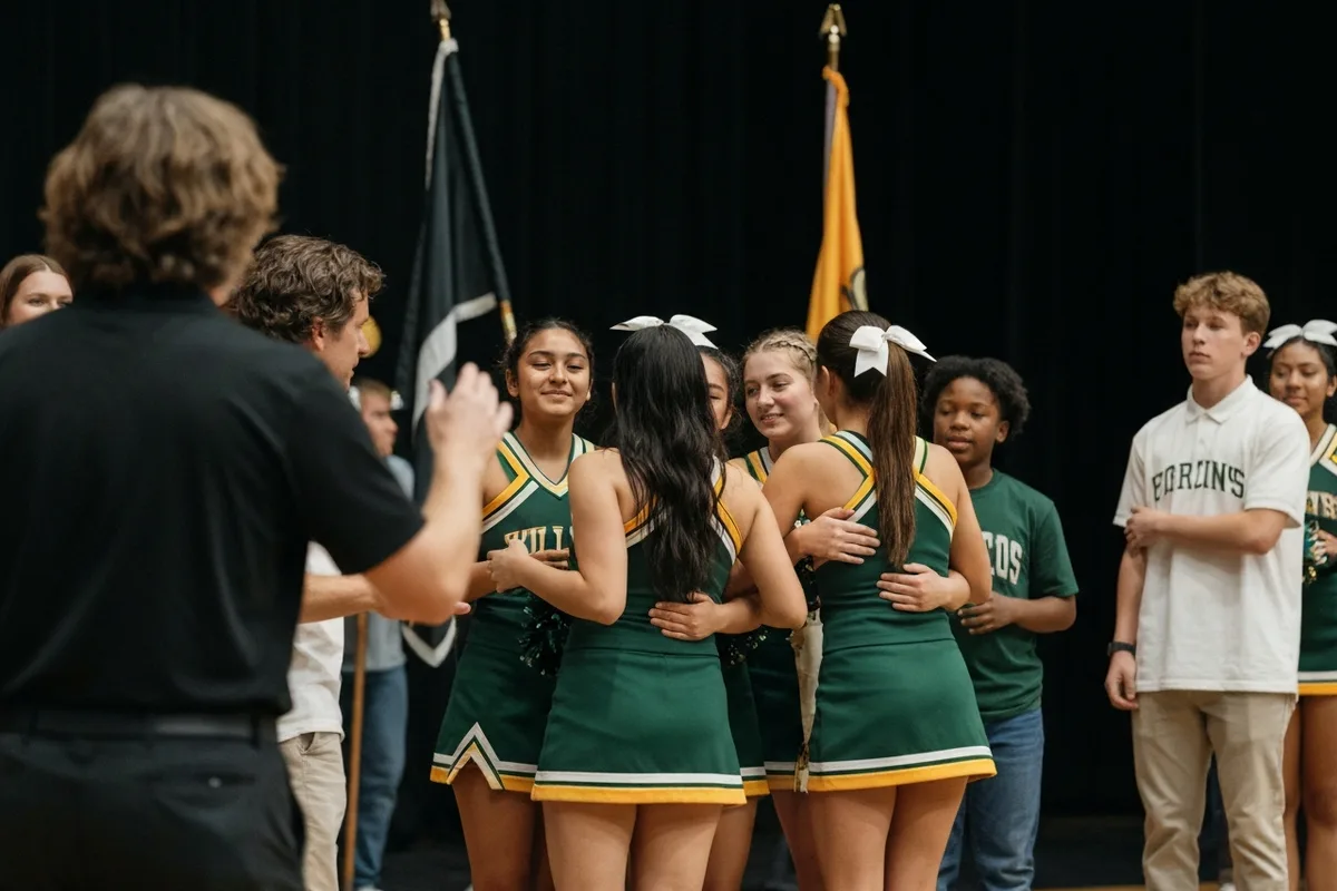 Cheerleading - Rehearsal 2 at Aerie Peak High School.