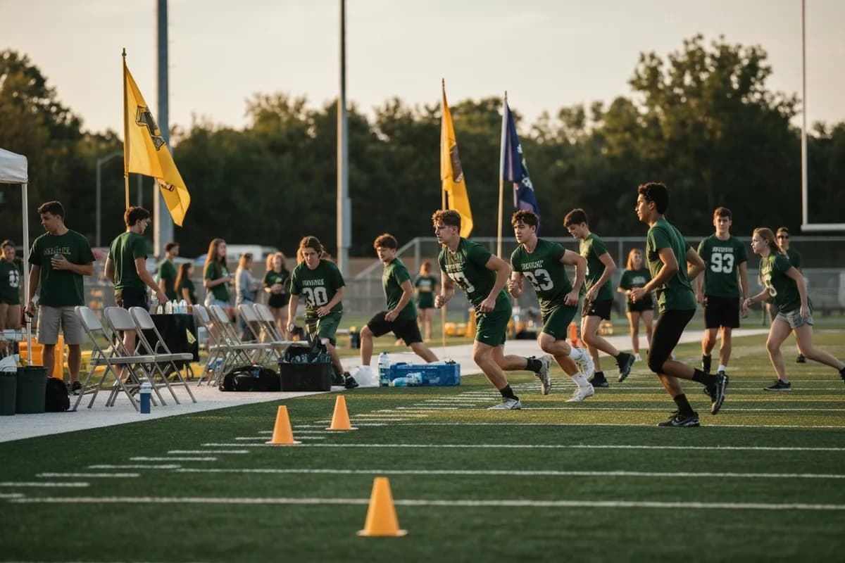 Football Summer Camp at Aerie Peak High School.