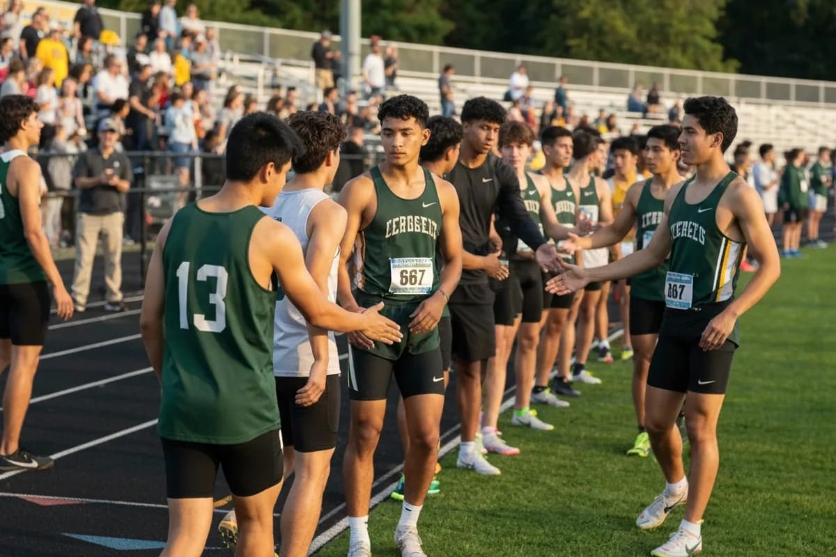 Varsity Boys Track & Field vs Heritage Academy at Peregrine Field.