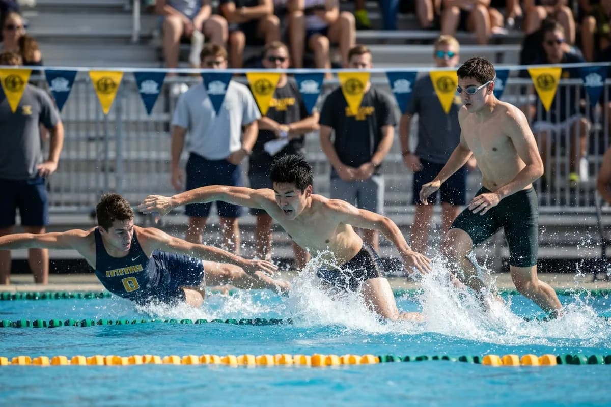 Varsity Boys Swimming vs Frontier High School at Peregrine Field.