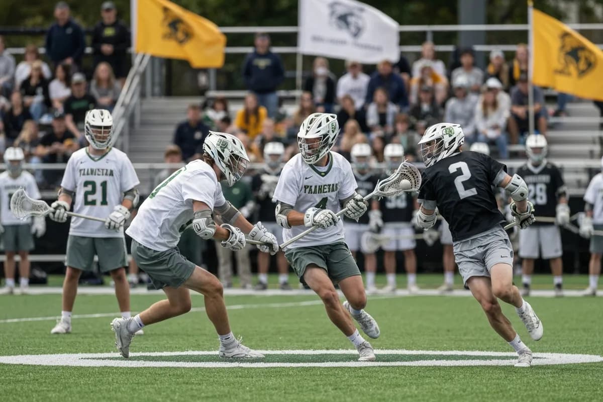 Varsity Boys Lacrosse vs Frontier High School at Peregrine Field.