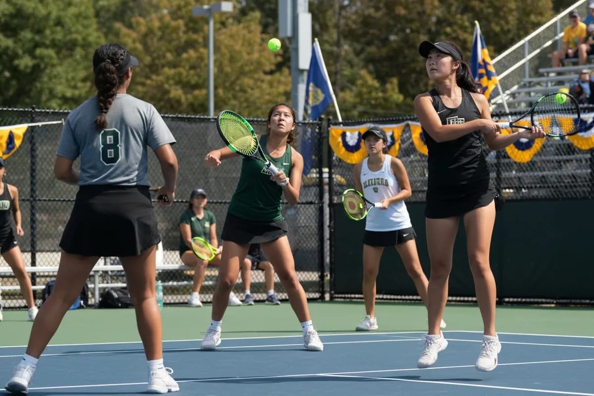Junior Varsity Girls Tennis vs Pinewood High School.