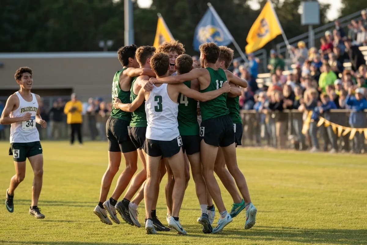 Varsity Boys Cross Country vs Cedar Ridge Academy.
